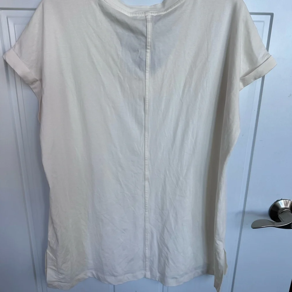 NWT Banana Republic Women’s White V-Neck Tee Comfy Cotton - Picture 8 of 9